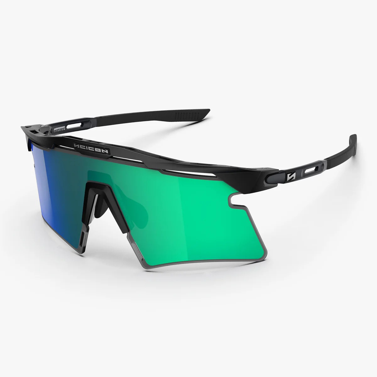 SCICON AEROSHADE 2.0 TITANIUM Briller Sort Matt Multimirror Linse Blå Grøn + Pink