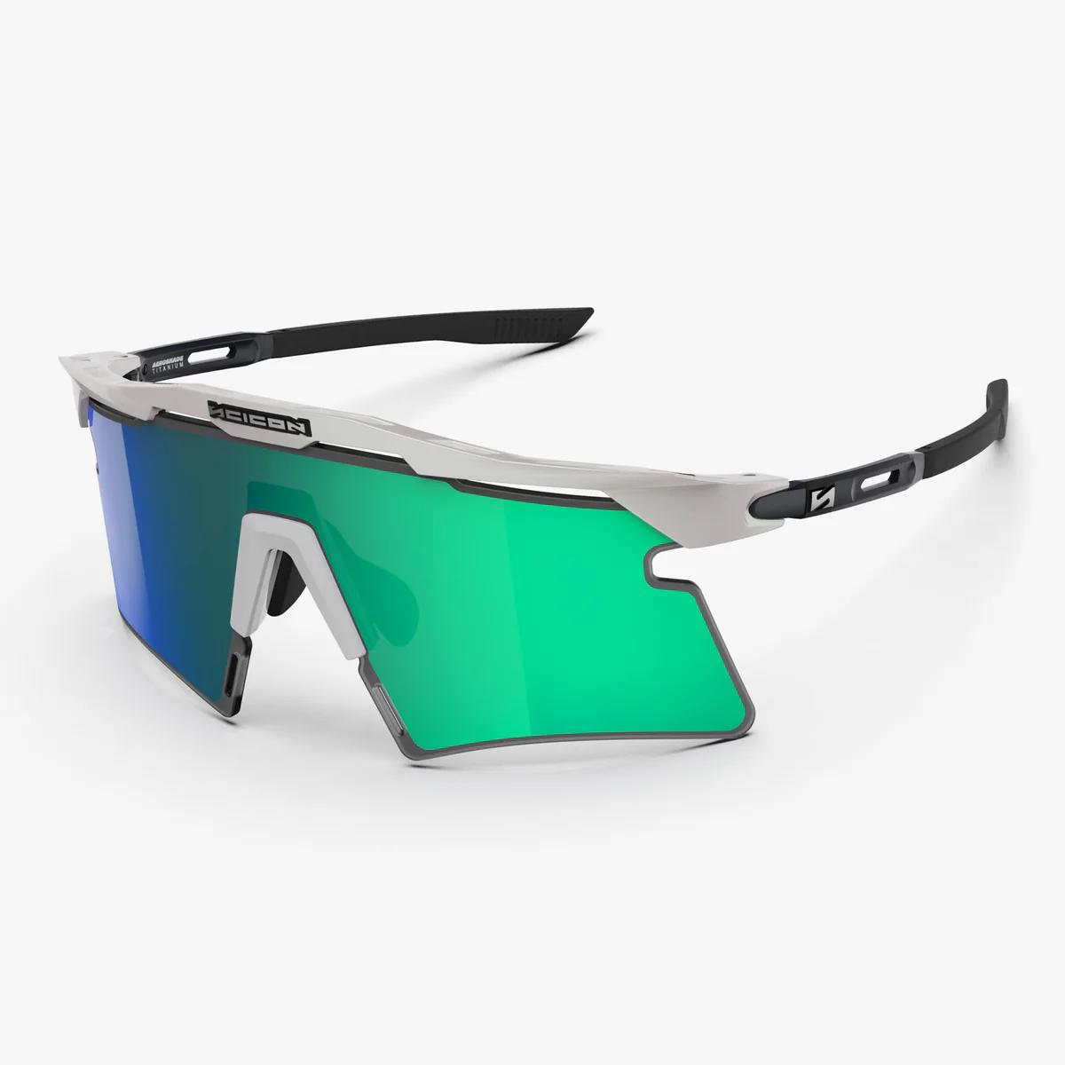 Solbriller SCICON AEROSHADE 2.0 TITANIUM White Metal Multimirror Lens Blue Green + Pink