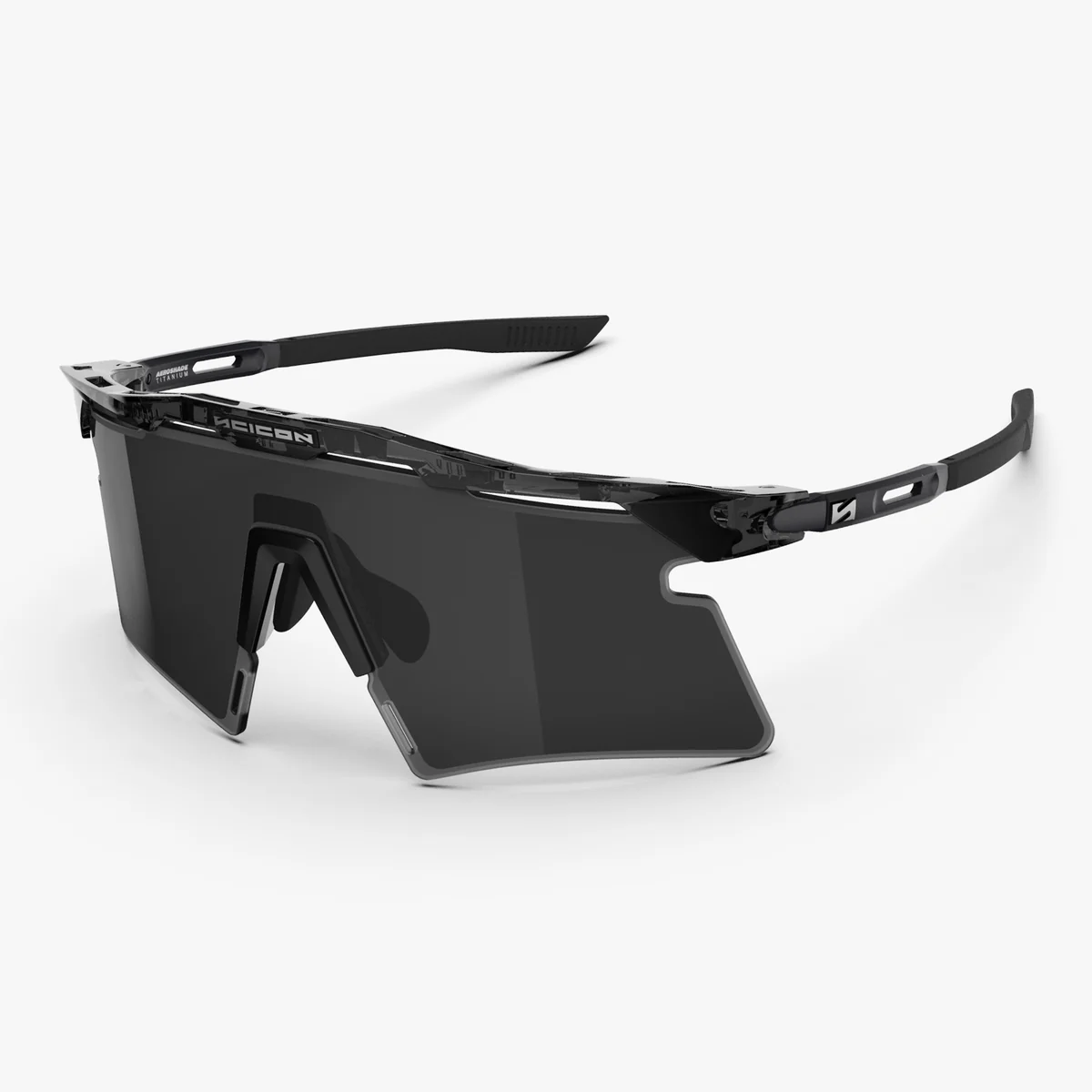 SCICON AEROSHADE 2.0 TITANIUM Black Crystal Gloss Glasses Smoke Black + Pink