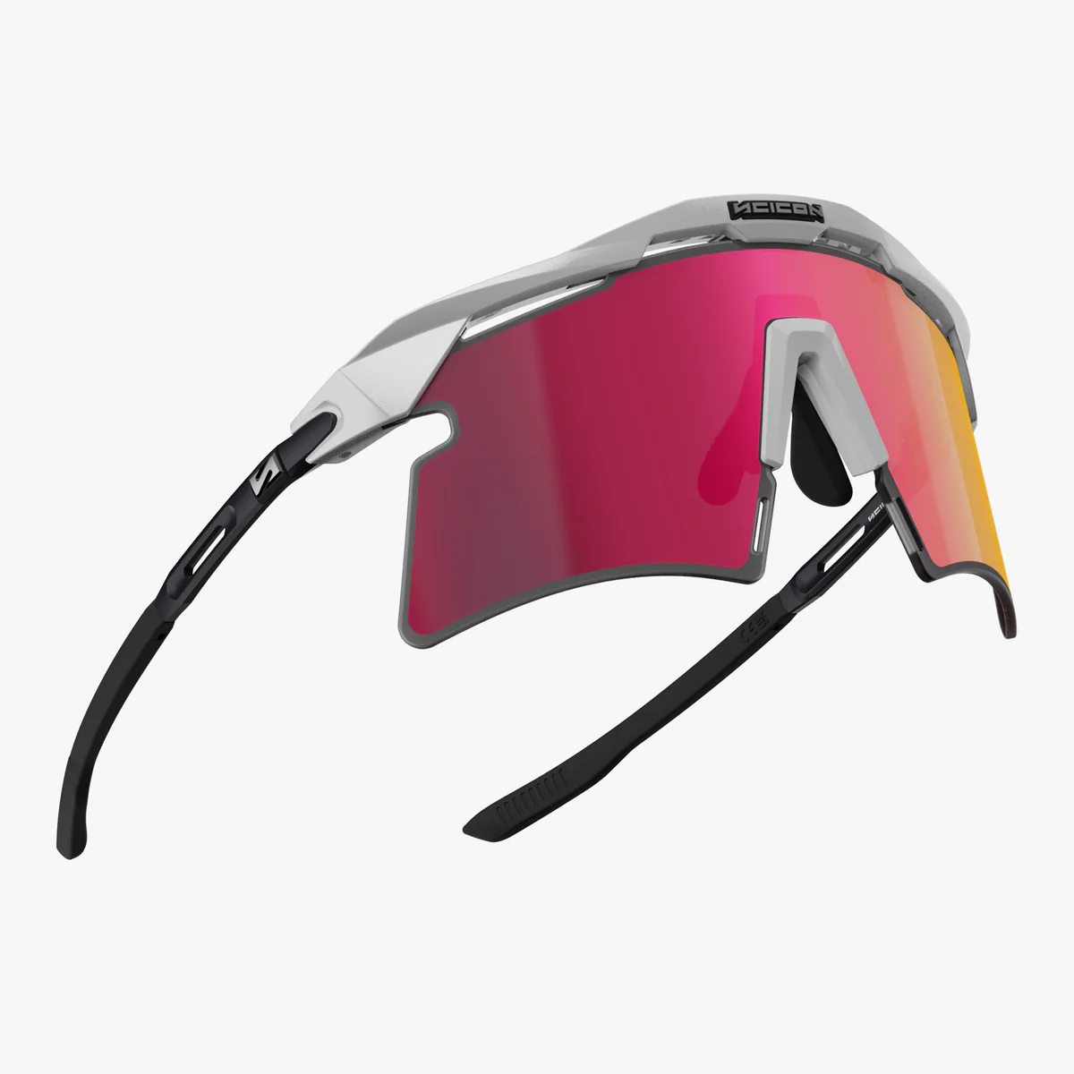 SCICON AEROSHADE 2.0 TITANIUM White Metal Multimirror Sunburts + Pink Glasses
