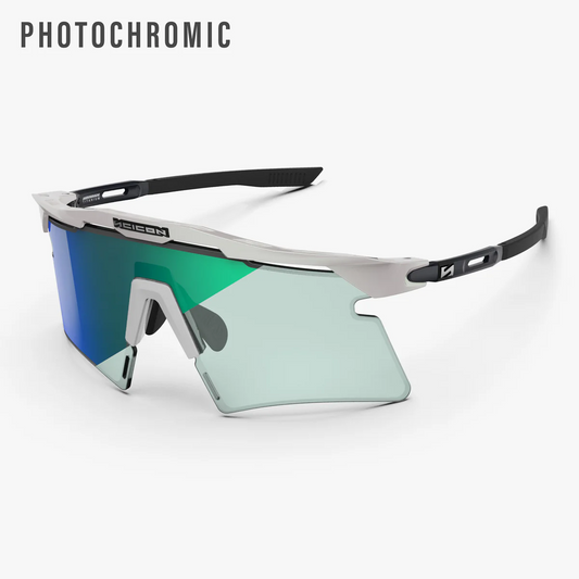 SCICON AEROSHADE 2.0 TITANIUM White Metal Glasses Blue Green Photochromic Lens