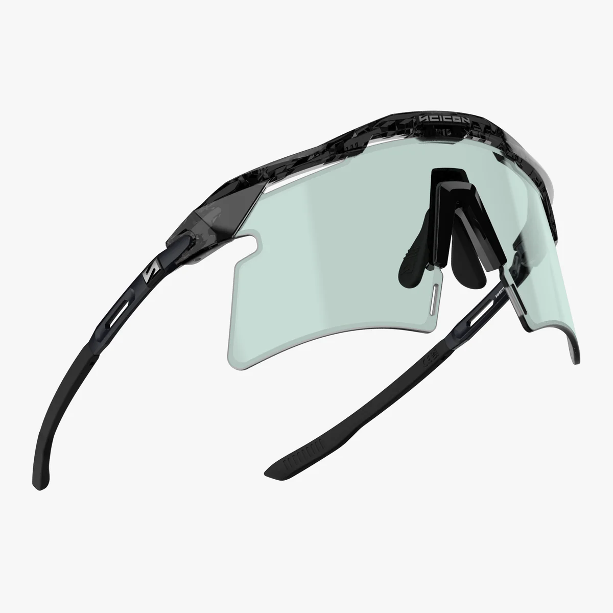 SCICON AEROSHADE 2.0 TITANIUM Glasses Black Crystal Gloss Blue Green Photochromic Lens