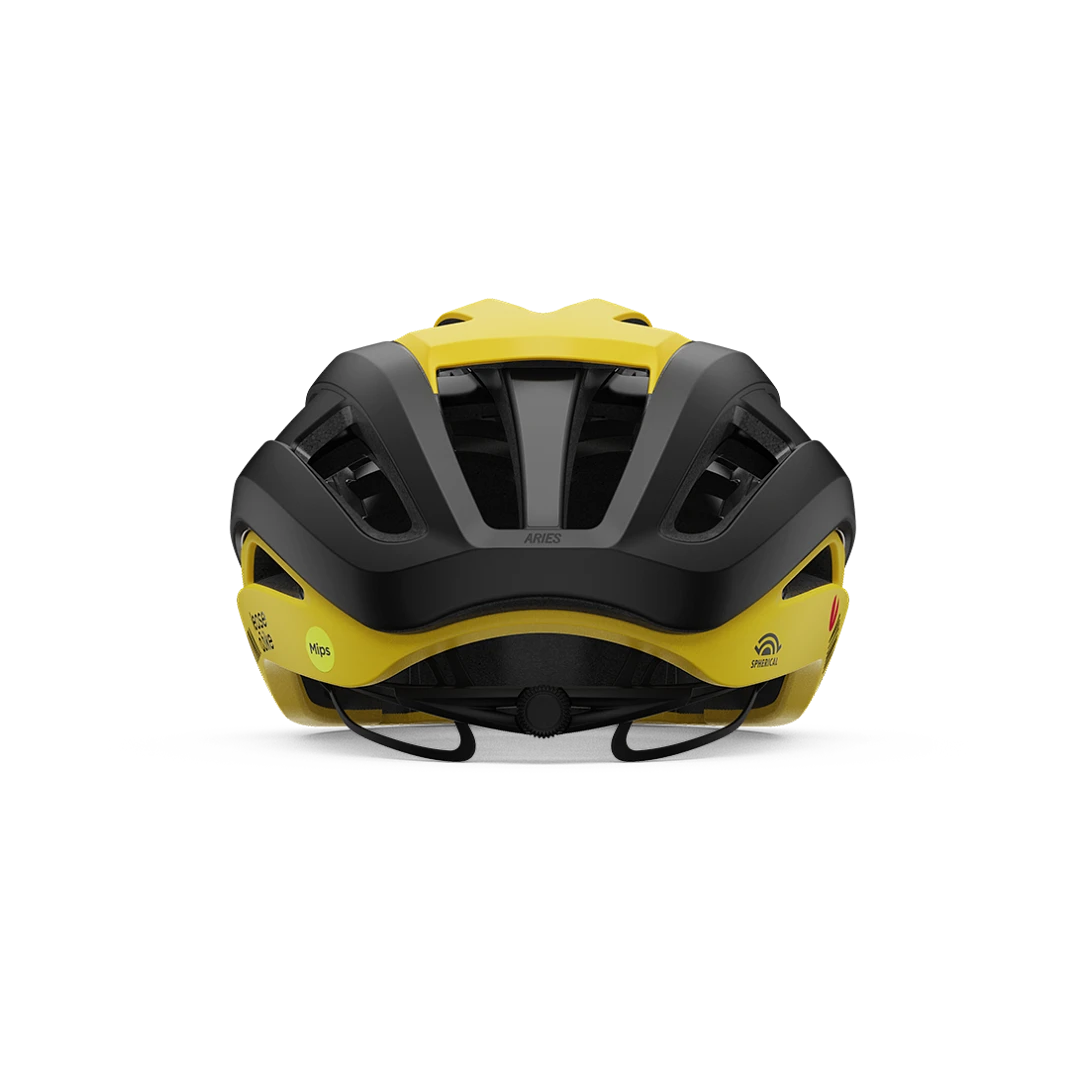 GIRO ARIES MIPS SPHERICAL VISMA LEASE A BIKE Landevejshjelm Sort/gul