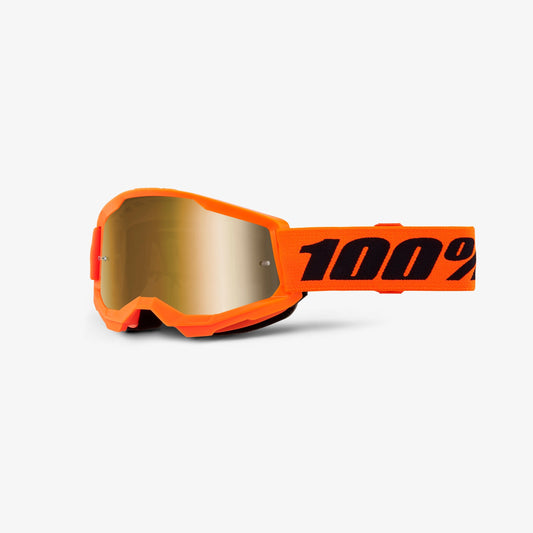 100% STRATA 2 Junior goggles orange med Gold Mirror-linse