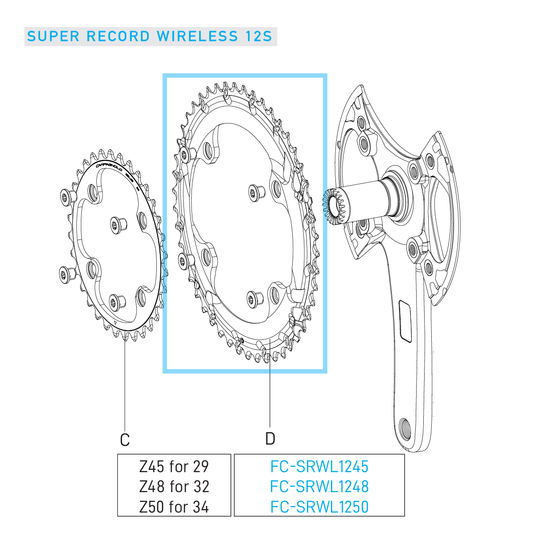 Outer Chainring 12 Speed CAMPAGNOLO SUPER RECORD WRL