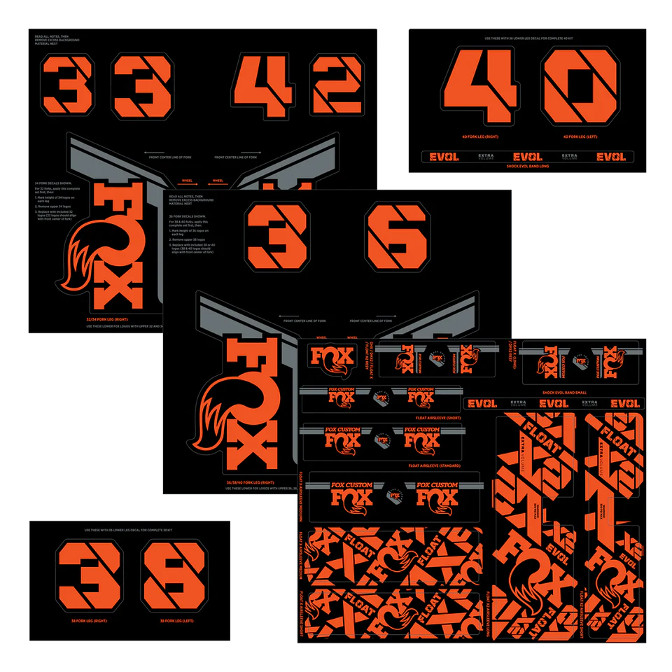 Kit Stickers FOX Fork and Shock Orange Factory