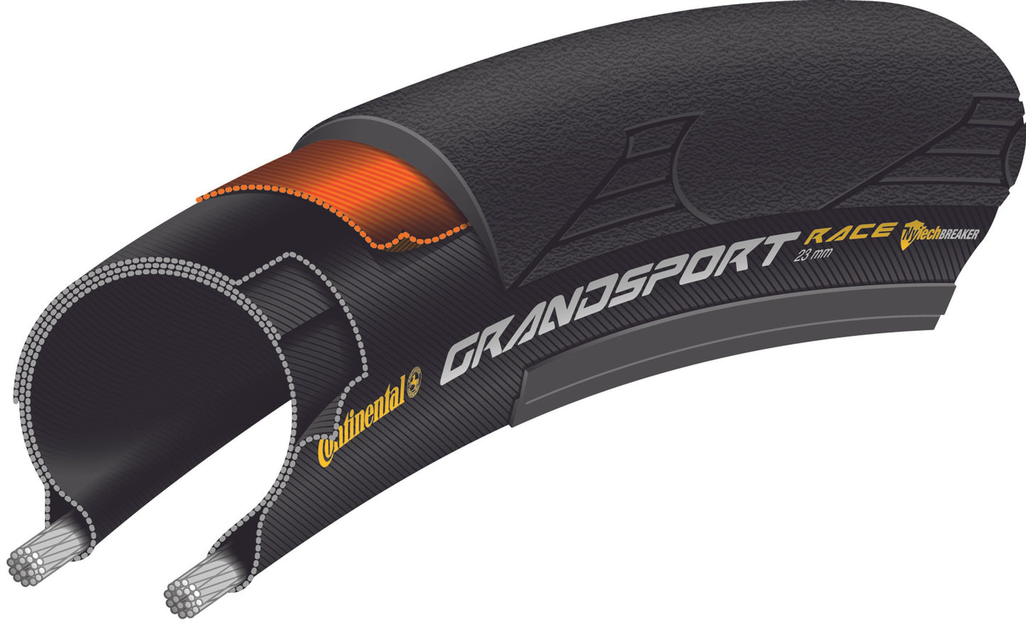 CONTINENTAL GRAND SPORT RACE 700x28c TubeType Black-dæk