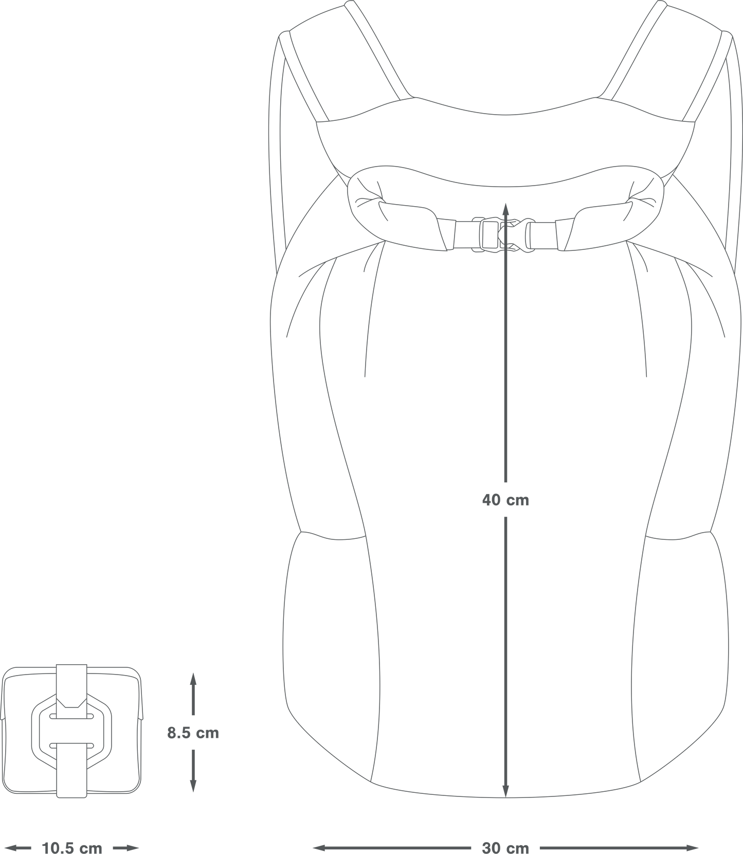 Ultrakomprimerbar rygsæk APIDURA PACKABLE BACKPACK 13 L Grey