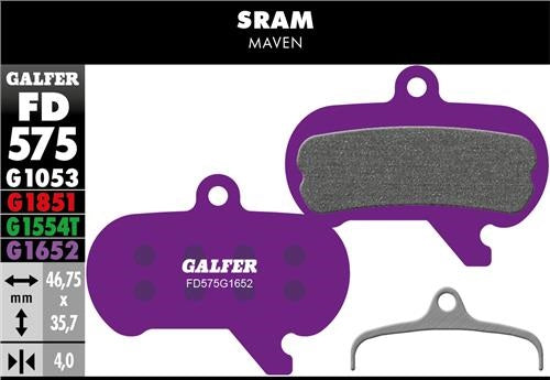 GALFER E-Bike Sram Maven Semi-metallic Brake Pads