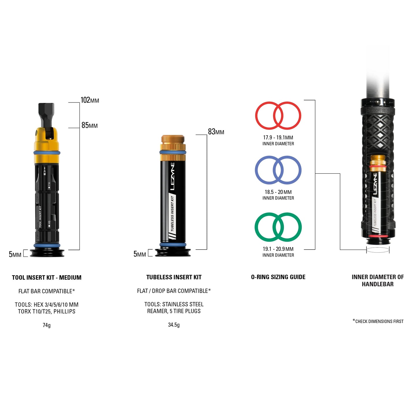 Tubeless Repair Kit + Multi-Tool M Integrated LEZYNE Handlebar