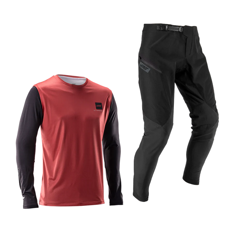 LEATT MTB GRAVITY 1.0 Jersey + Pants Kit Black/Red