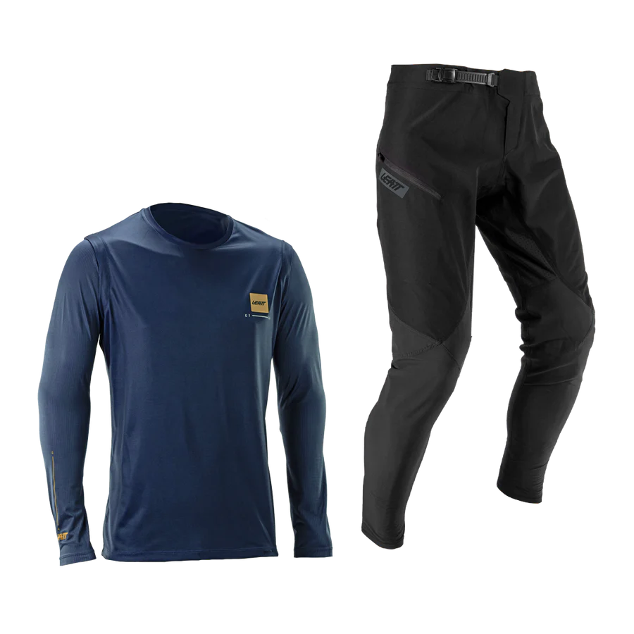 LEATT MTB GRAVITY 1.0 Jersey + Pants Kit Sort/Blå