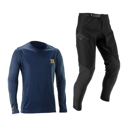 LEATT MTB GRAVITY 1.0 Jersey + Pants Kit Sort/Blå