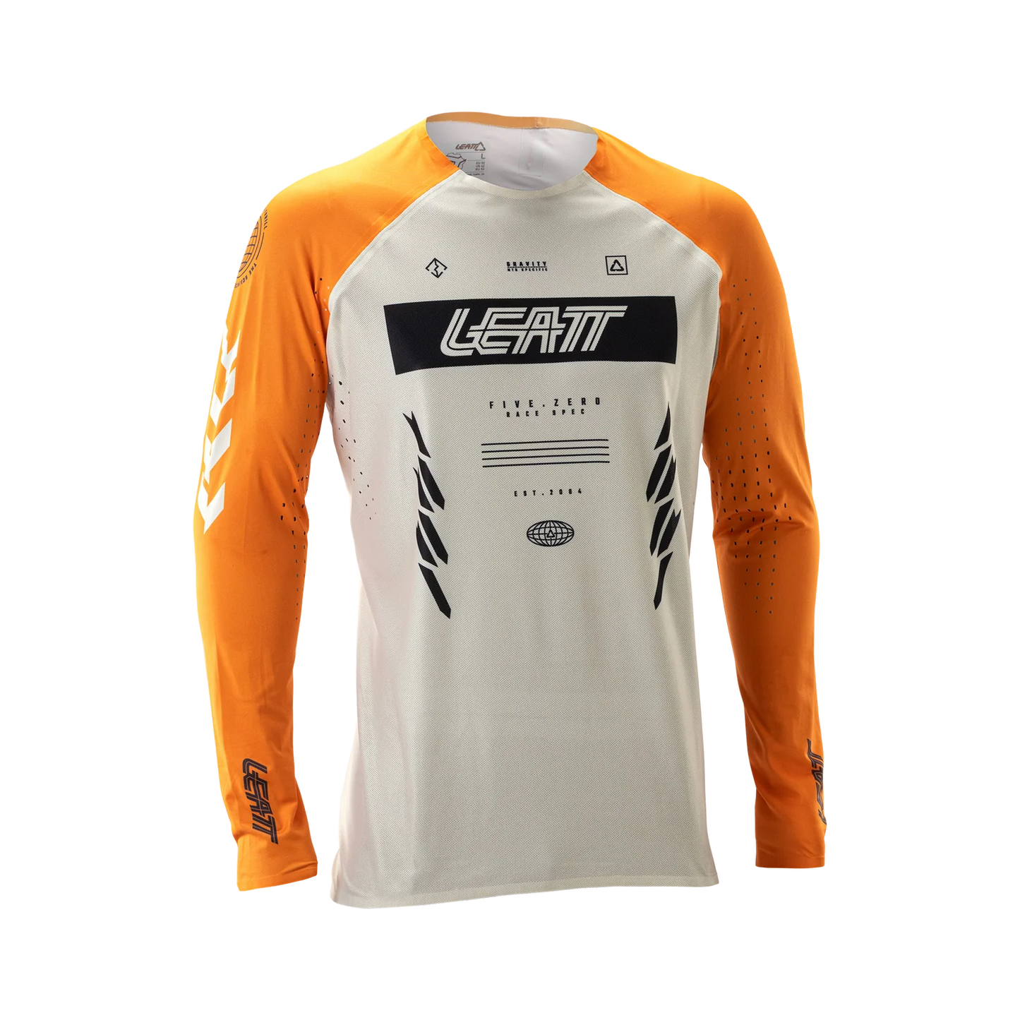 LEATT MTB GRAVITY 5.0 Long Sleeve Jersey White/Orange