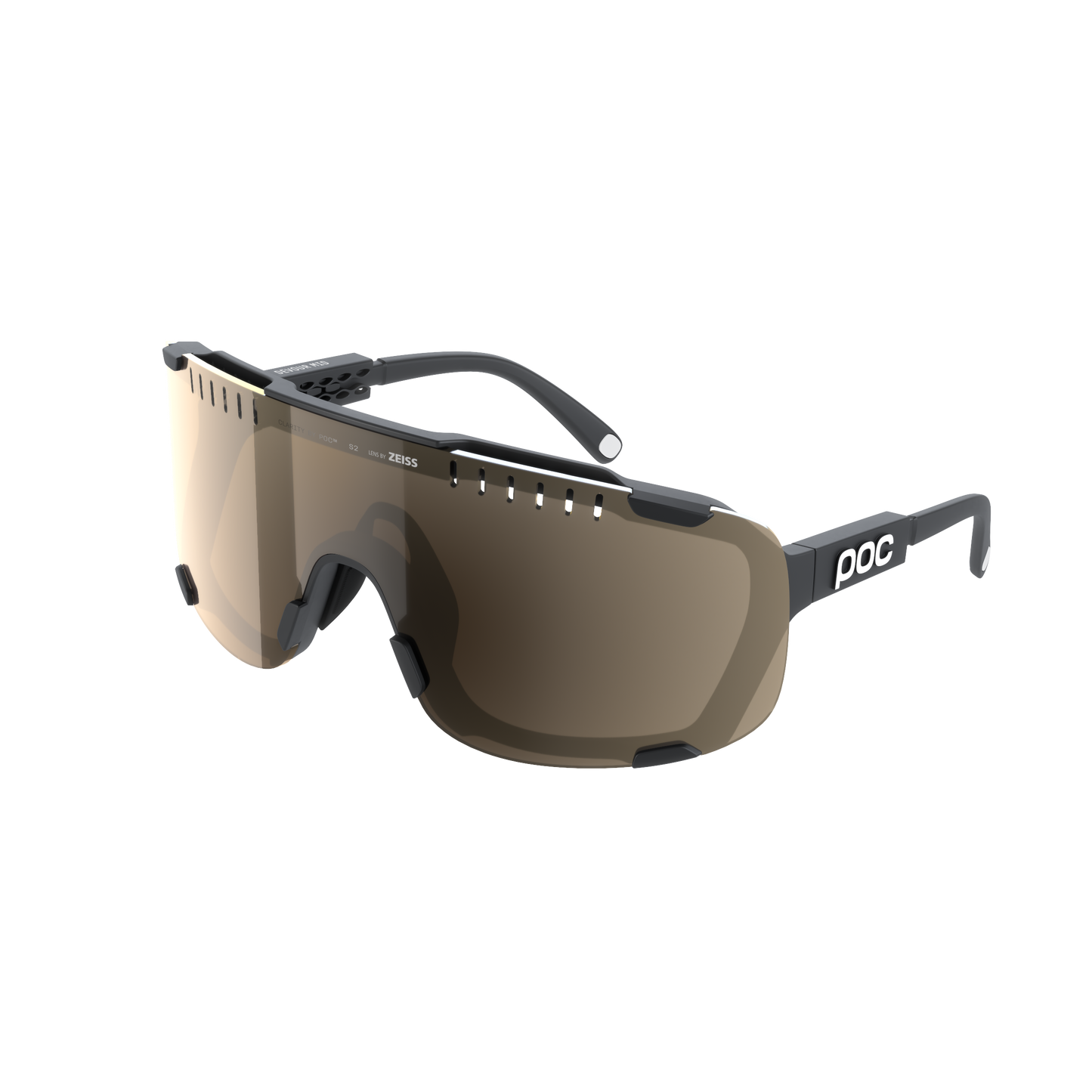 POC DEVOUR MID beskyttelsesbriller + Sort Clarity Trail Delvis solrig sølvlinse