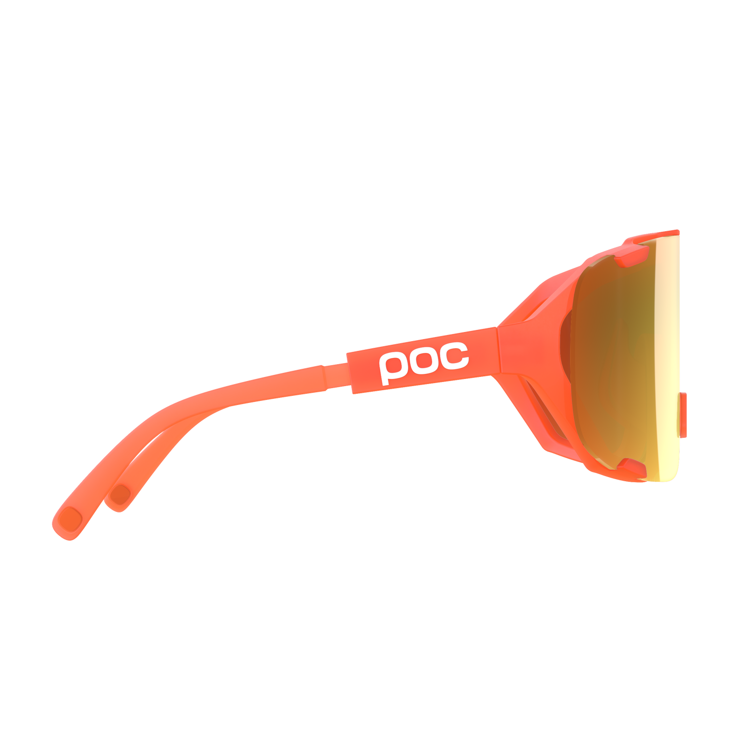 POC DEVOUR MID Translucent Orange Fluorescent Clarity Road Partly Sunny Gold Glasses