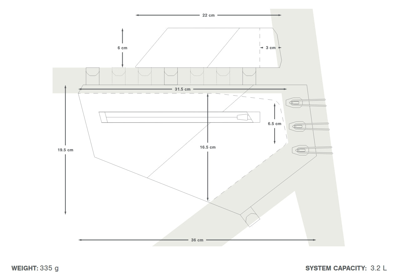 Pakke med APIDURA AERO SYSTEM stel tasker Sort