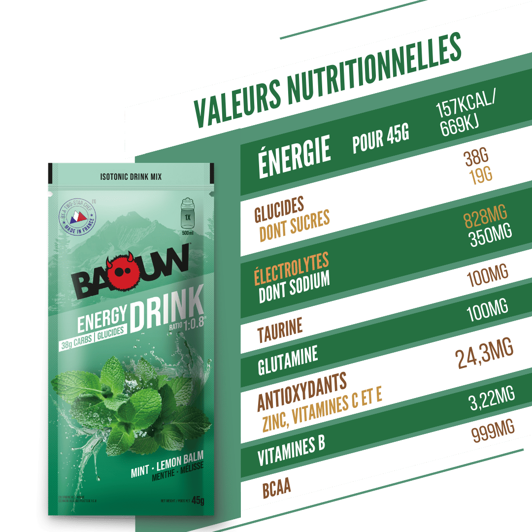 BAOUW ISOTONIC energidrik (45 g) Mint/Melissa