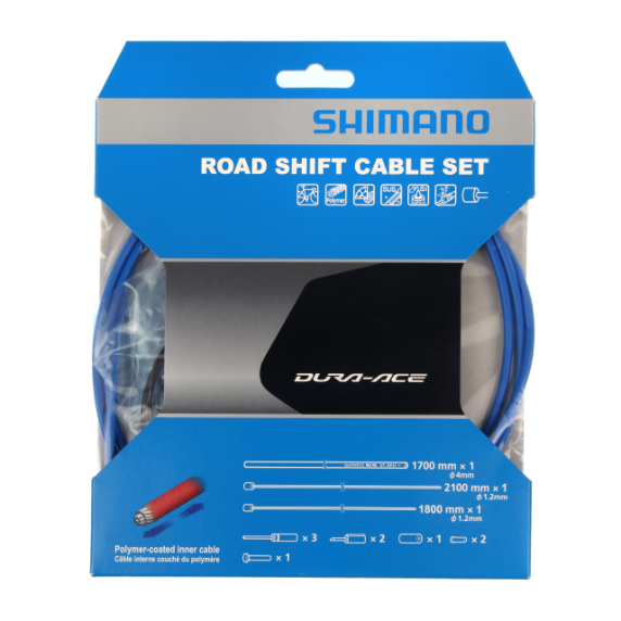 SHIMANO DURA-ACE 9000 Blue Polymer Derailleur Outer casings and cables kit