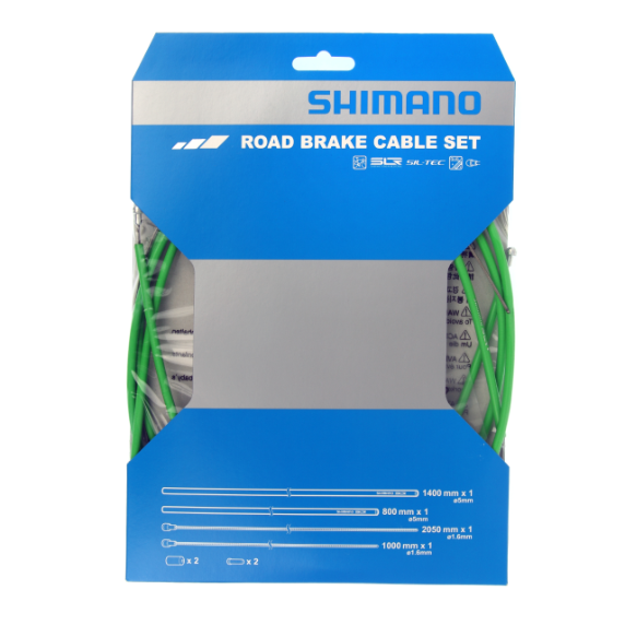 SHIMANO PTFE bremsekabel- og slangesæt grøn