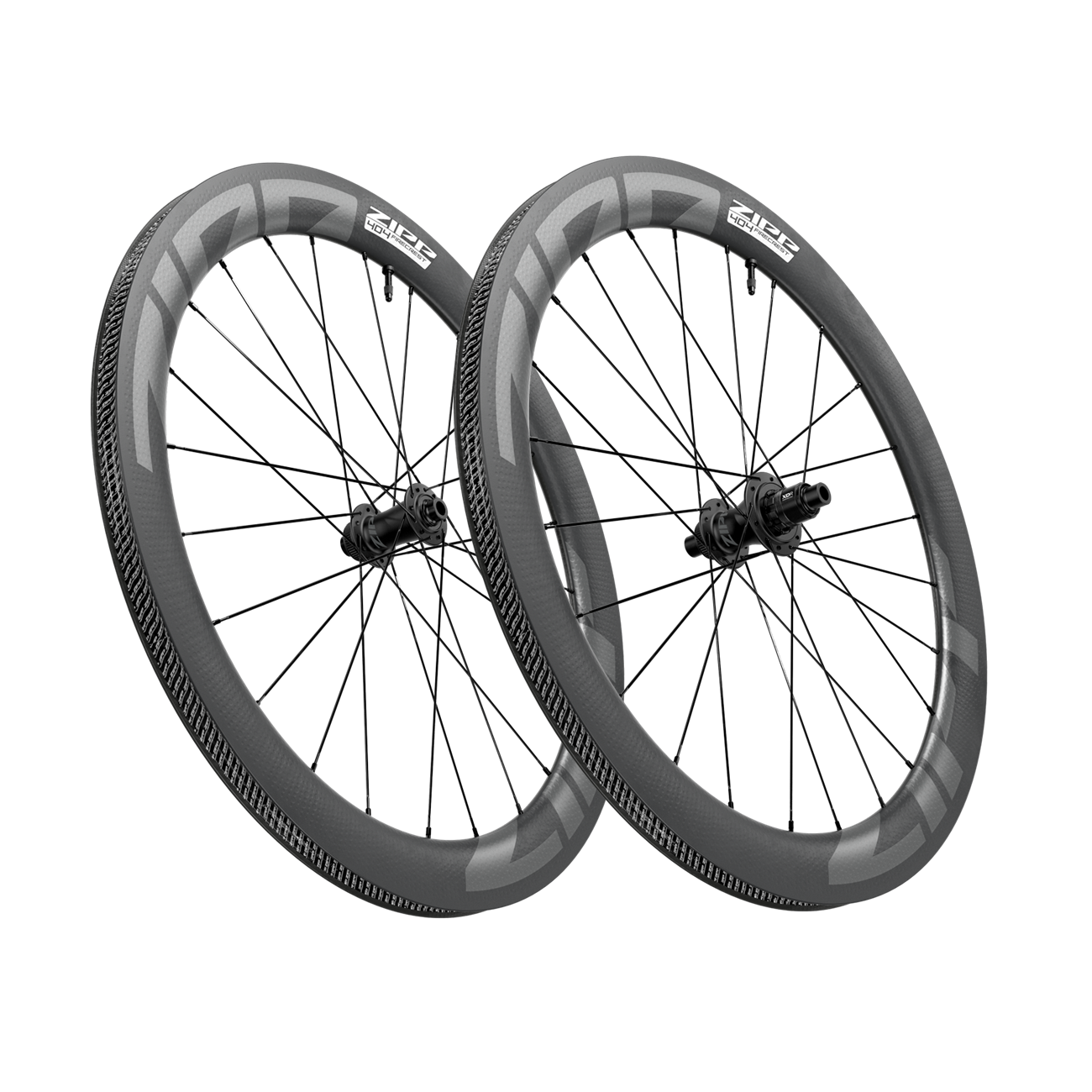 Pair of ZIPP 404 FIRECREST DISC Tubeless-Ready Wheels (Center Lock)