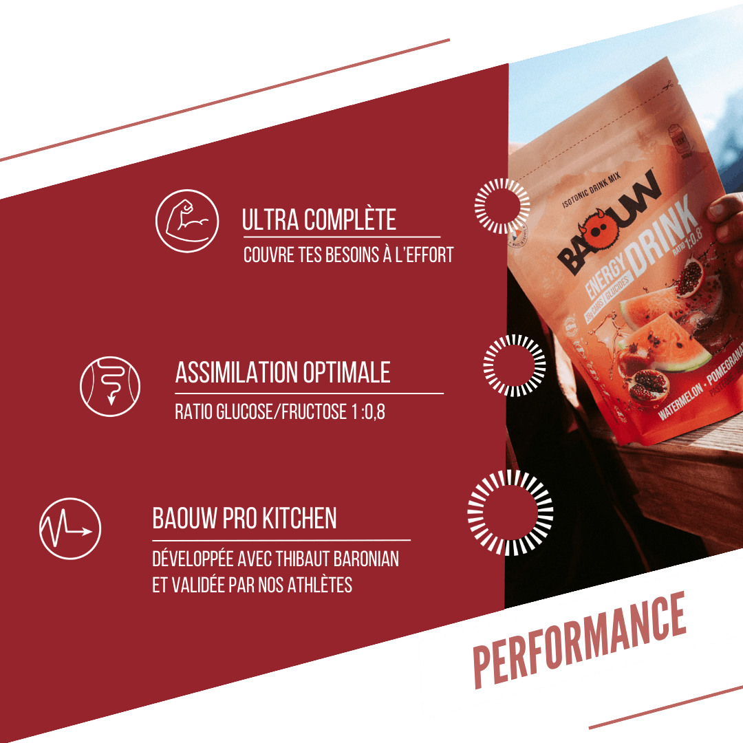 BAOUW ISOTONIC energidrik (45 g) vandmelon/granatæble