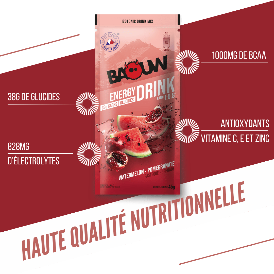 BAOUW ISOTONIC energidrik (45 g) vandmelon/granatæble