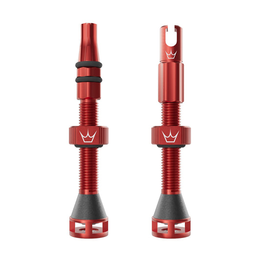 PEATY'S HOLESHOT FAST FLOW 60mm Tubeless Valves (x2) Red
