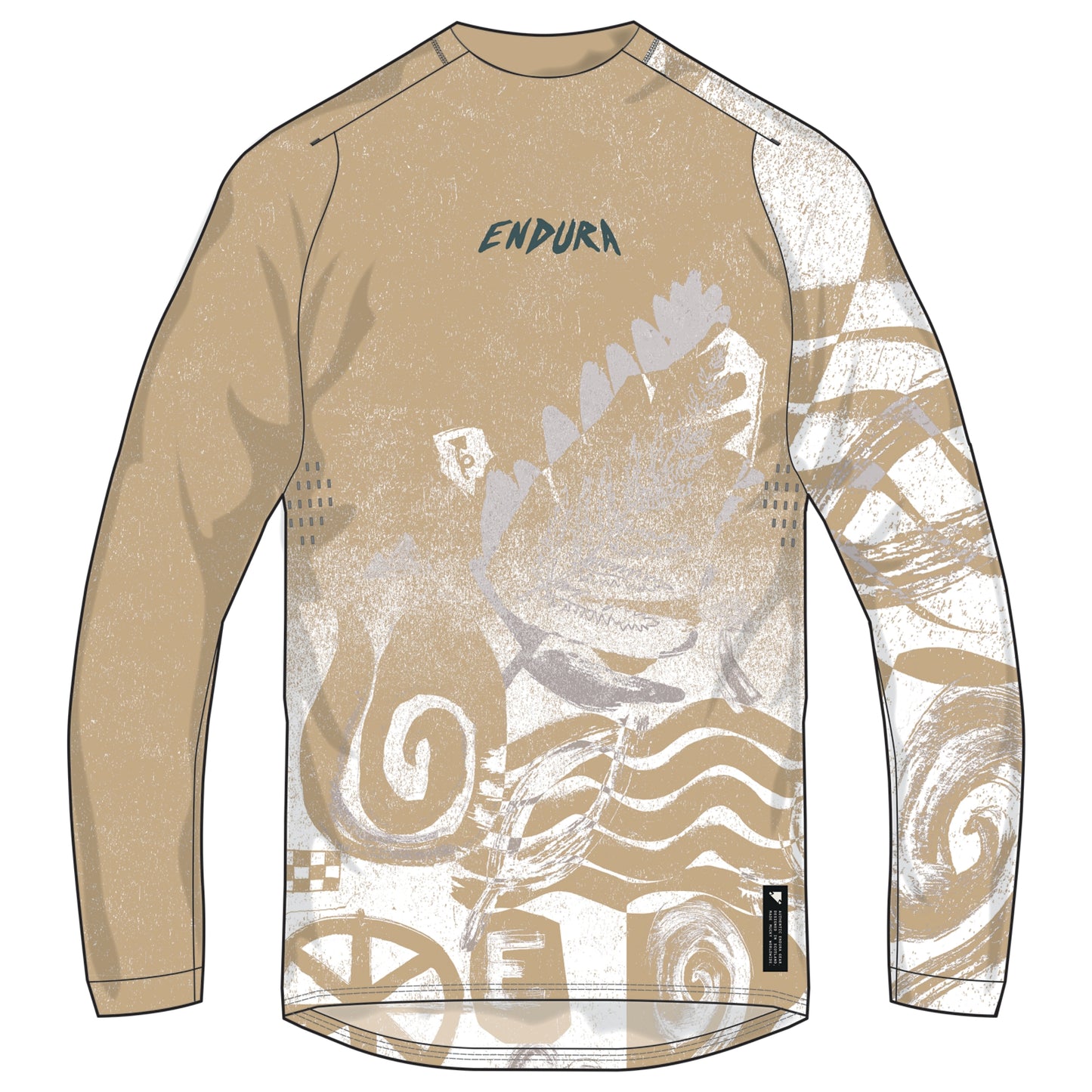 ENDURA SINGLETRACK PRINT Langærmet skjorte Sand