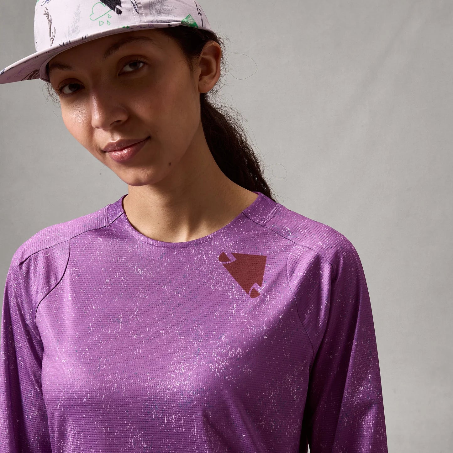 ENDURA SINGLETRACK PRINT ENP langærmet jersey til kvinder, lilla