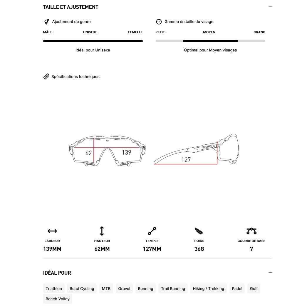 RUDY PROJECT CUTLINE Solbriller Sort Matt IMPACTX™-glas Fotokromisk Laser Purple