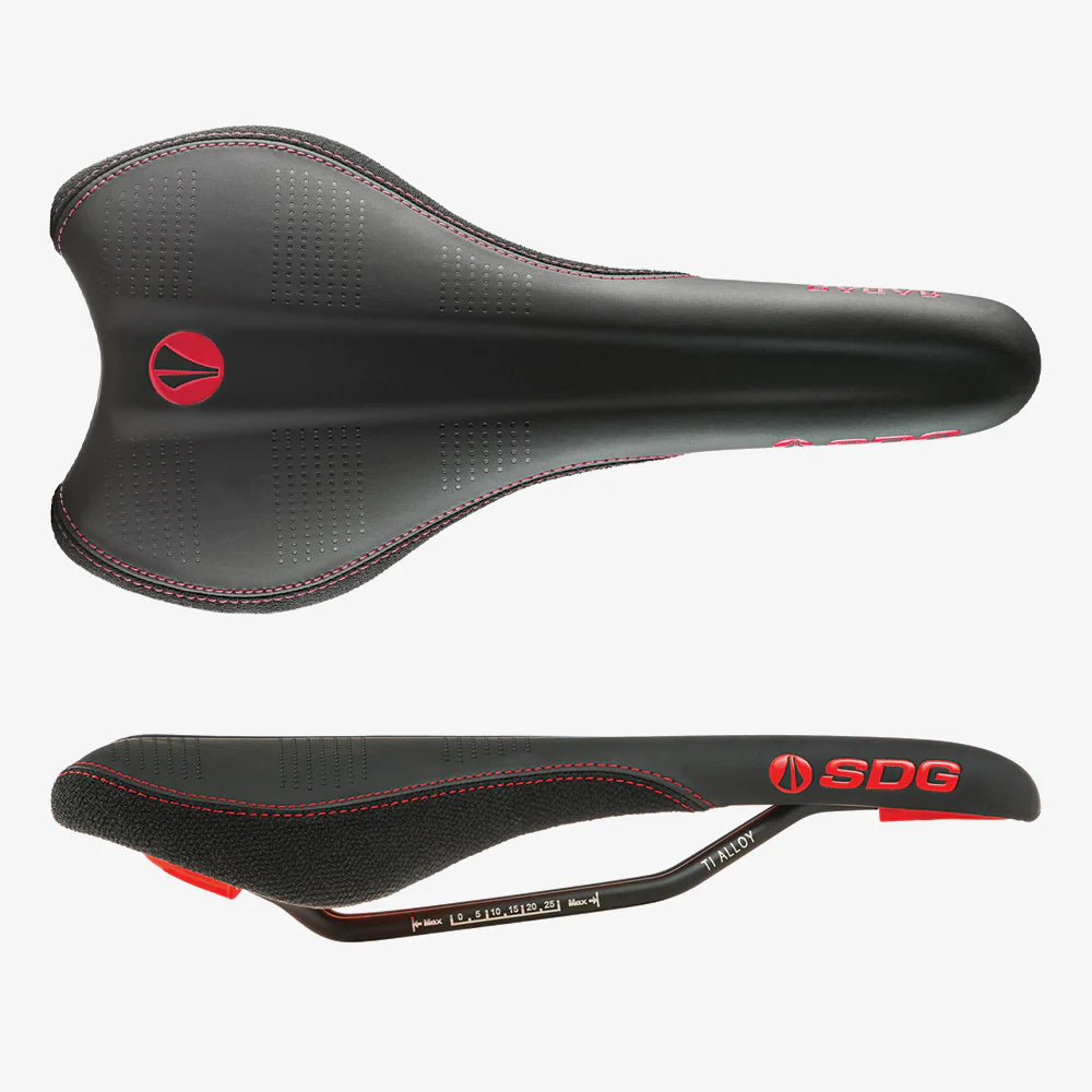 SDG RADAR MTN Rails Titanium-Alu Sadel Sort/Rød