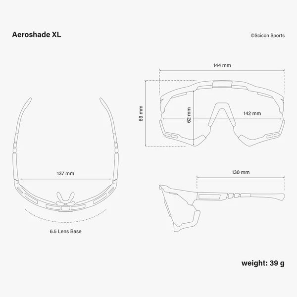 SCICON AEROSHADE XL Briller Hvid Iridium Rød