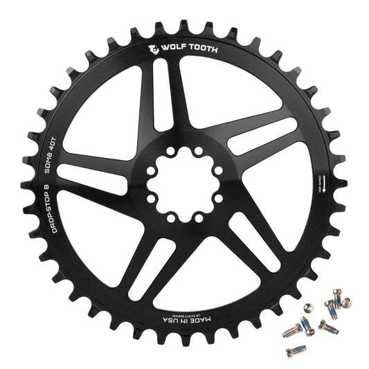 WOLF TOOTH DROP-STOP ST GRAVEL DM 8 skruer Sram Black Mono kædehjul