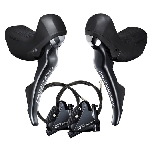 Et par SHIMANO ULTEGRA R8020 2x11 Flat Mount Discless-håndtag og -kalibre