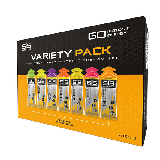 Pakke med 7 glutenfri SIS GEL GO ISOTONIC Energy Gels (60 ml)