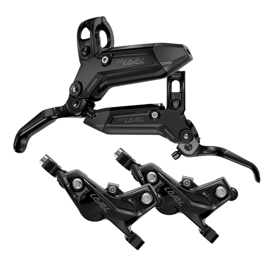 Pair of SRAM LEVEL SILVER STEALTH 4-piston brakes Black