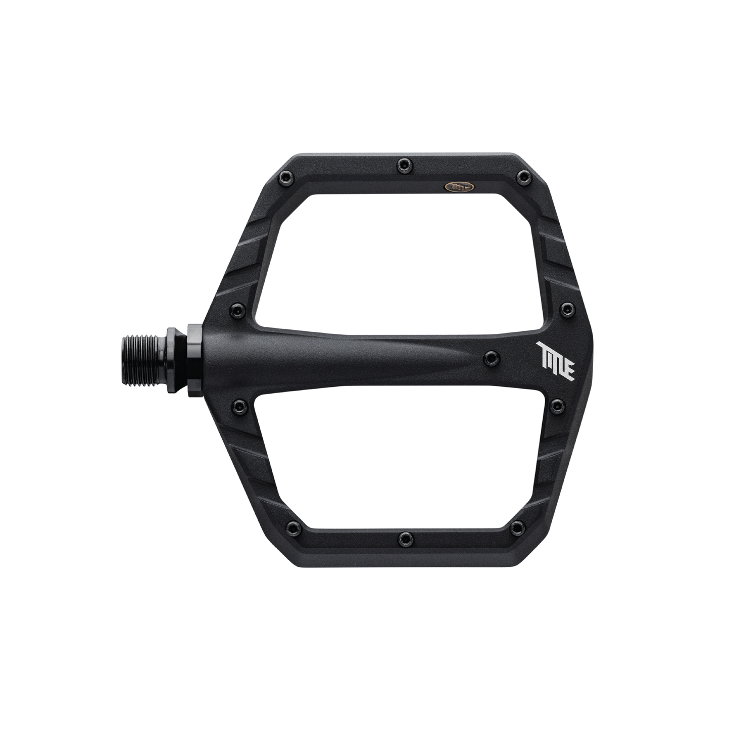 Title CONNECT sorte flade pedaler, set ovenfra