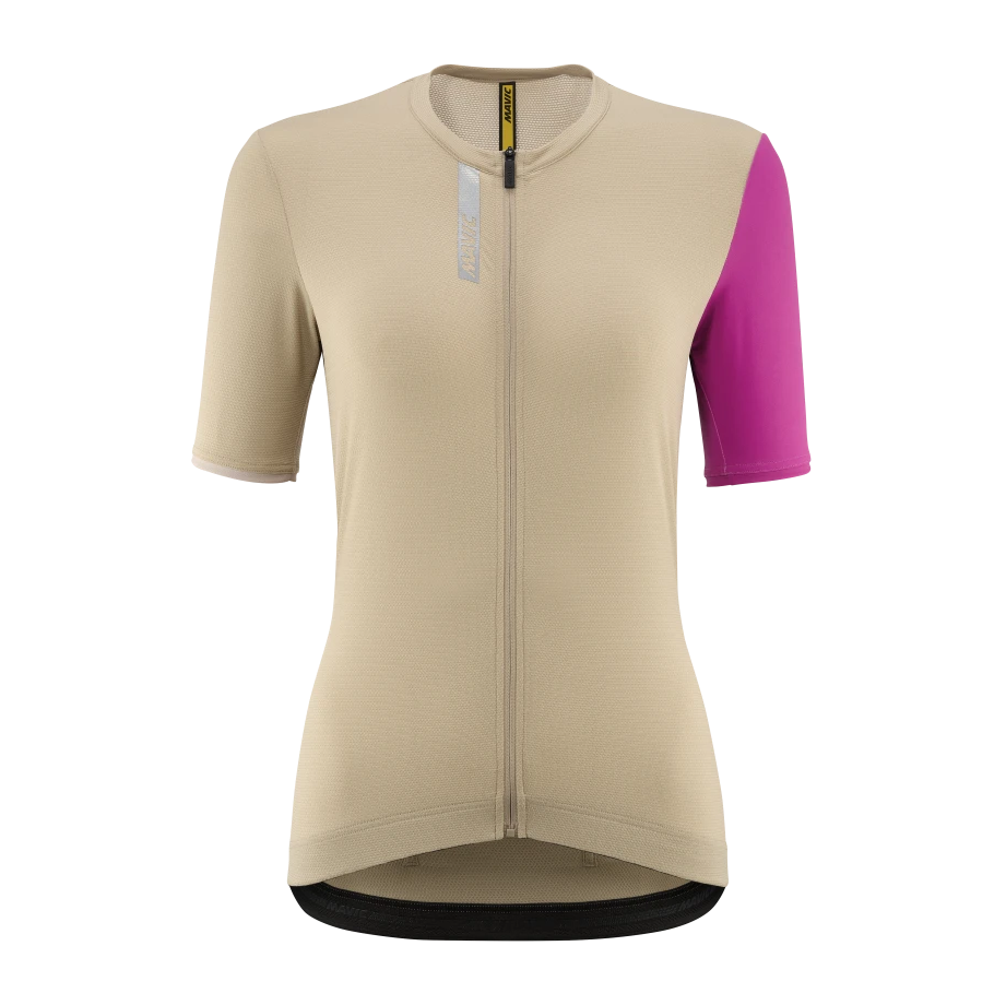MAVIC ESSENTIAL Women's Short Sleeve Jersey Beige/Fuschia
