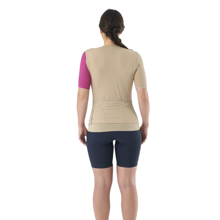 MAVIC ESSENTIAL Women's Short Sleeve Jersey Beige/Fuschia