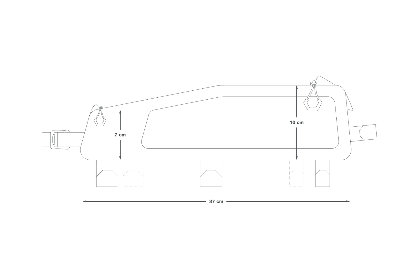 Rammetaske APIDURA BACKCOUNTRY LONG TOP TUBE PACK 1,8 L Sort Grå