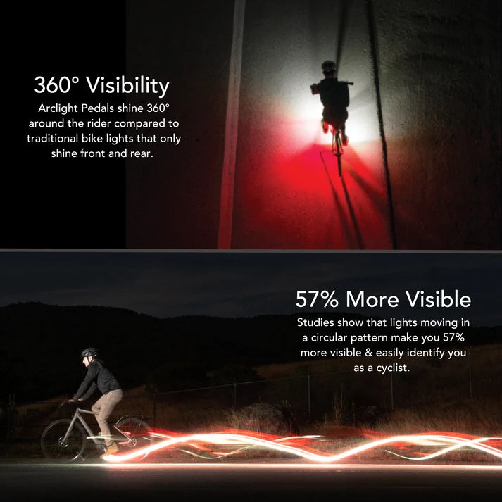 REDSHIFT Arclight selvlåsende pedaler med lys