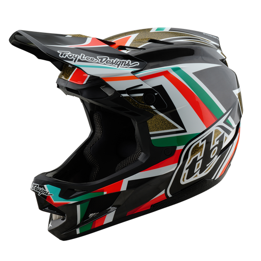 Troy Lee Design D4 CARBON MIPS FRAMES MTB-hjelm sort/guld