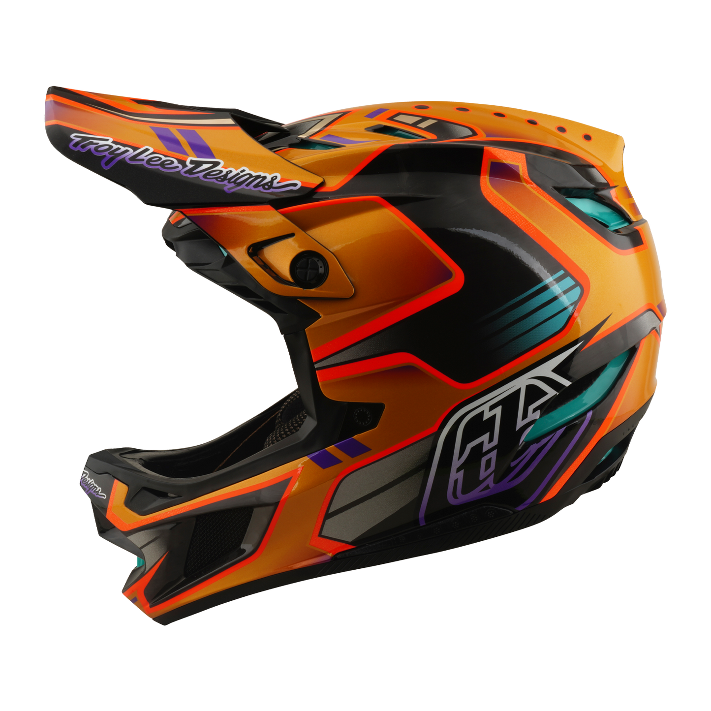 TROY LEE DESIGNS D4 CARBON MIPS Crest Gold MTB-hjelm