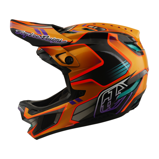 TROY LEE DESIGNS D4 CARBON MIPS Crest Gold MTB Helmet