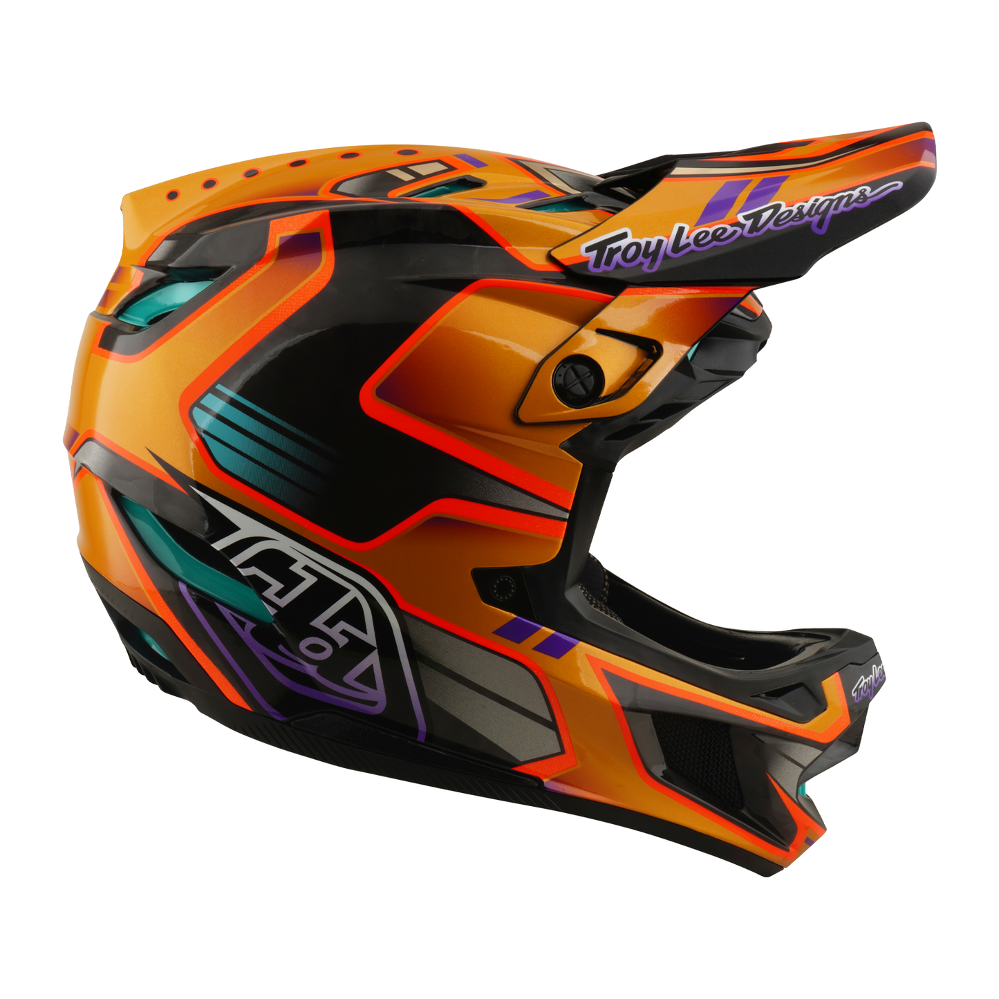 TROY LEE DESIGNS D4 CARBON MIPS Crest Gold MTB-hjelm