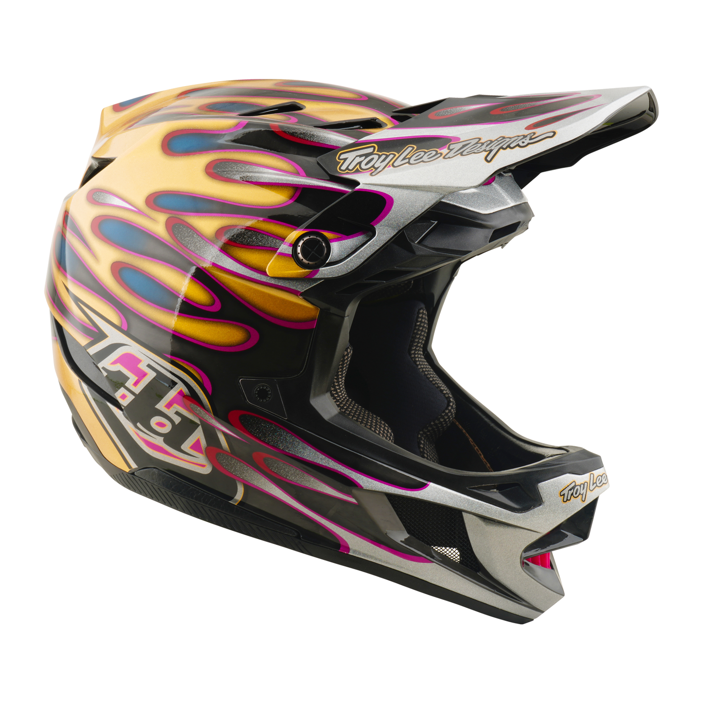 TROY LEE DESIGNS D4 CARBON MIPS Overspray Gold/Black MTB-hjelm