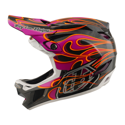 TROY LEE DESIGNS D4 CARBON MIPS Torched Carbon/Magenta MTB-hjelm