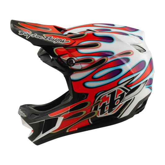 TROY LEE DESIGNS D4 COMPOSITE MIPS OVERSPRAY MTB-hjelm Hvid/Rød