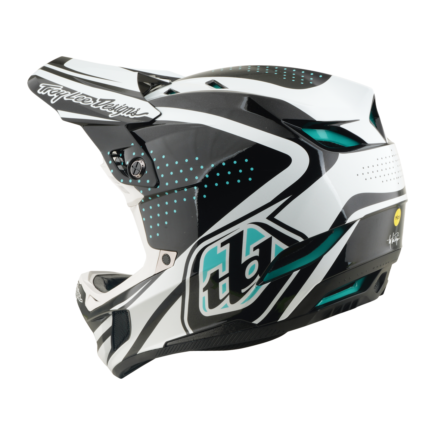 TROY LEE DESIGNS D4 POLYACRYLITE MIPS THE LINE Charcoal/White MTB-hjelm